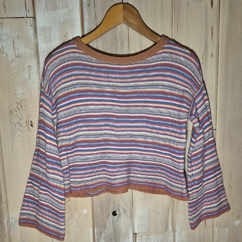 Knitted Striped Multicolor Crop Top
